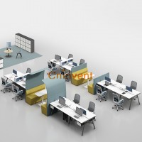 modern simple type wooden board office furniture workspace workstation  table sets with cabinet computer mainframe