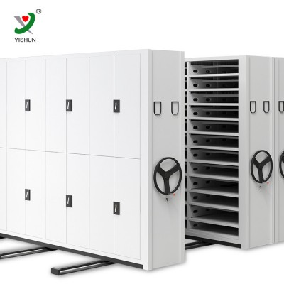 Archive storage steel material mobile file compactor system