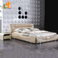 China factory furniture supply design luxury high quality comfortable leather bed