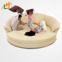 Factory Price Sectional Genuine Leather White Black Round Couch Bed Furniture Living Room Sofa For Sale