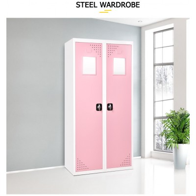 cozy home bedroom furniture iron cupboard with swing door